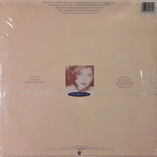 Sofia Shinas - The Message - 1992 - Garage House - Warner Bros. Records - Vinyl 1x 12", 33 ⅓ RPM, Maxi-Single