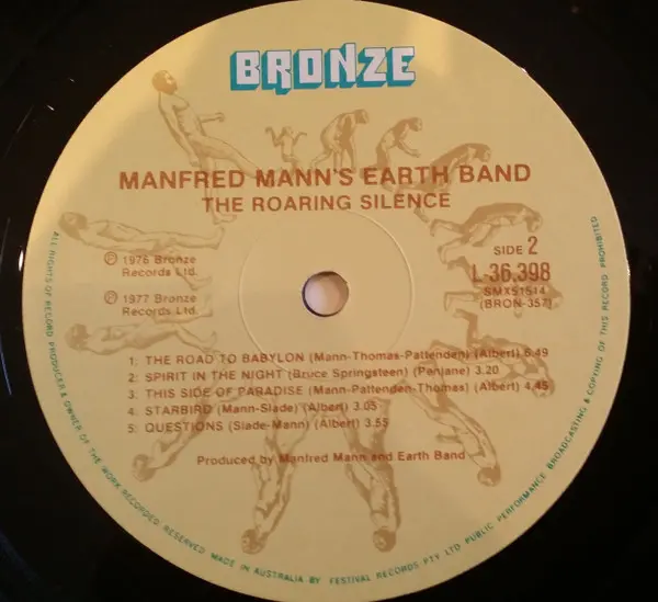 Manfred Mann's Earth Band - The Roaring Silence, Rock, Prog Rock, 1977 - Bronze, Australia, Vinyl 1x LP, Album, Reissue