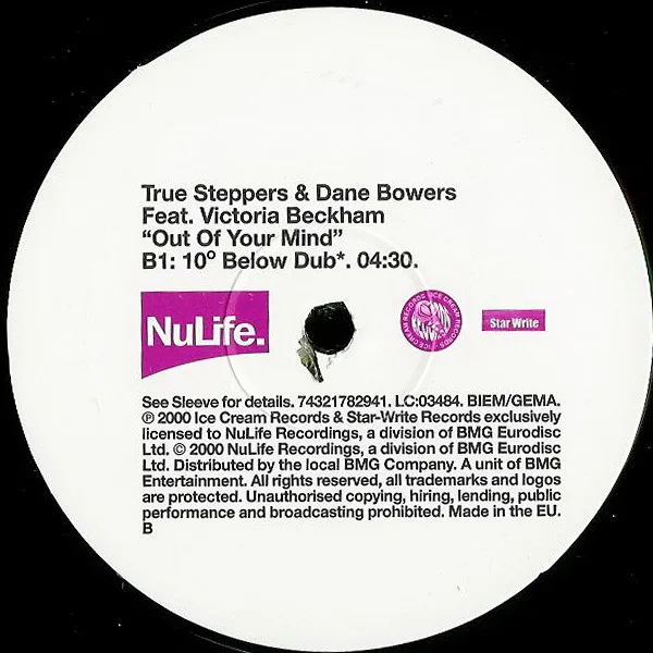 Album cover for Out Of Your Mind by True Steppers & Dane Bowers Feat. Victoria Beckham