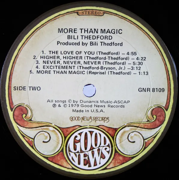Bili Thedford - More Than Magic, Funk / Soul, Funk, Gospel, Soul, 1979 - Good News Records, US, Vinyl 1x LP, Album