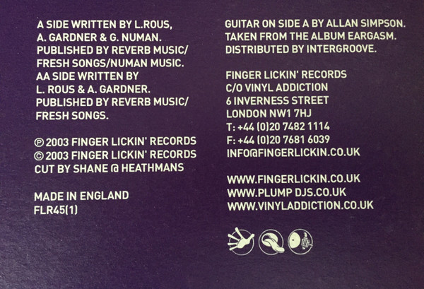 Plump DJs Feat Gary Numan - Pray For You, Electronic, Breakbeat, Breaks, 2003 - Finger Lickin' Records, UK, Vinyl 1x 12", Sin