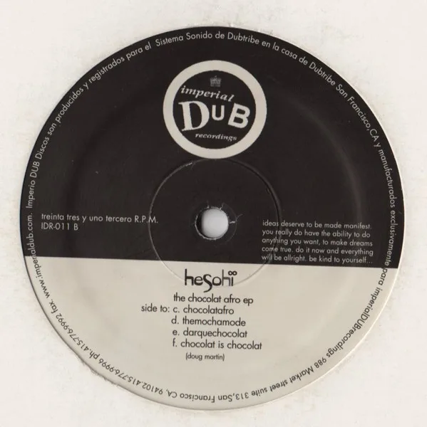 Album cover for The Chocolat Afro EP by Hesohi