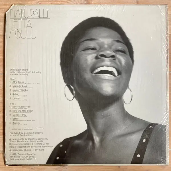 Letta Mbulu With Guest Artists Cannonball Adderley And Nat Adderley - Naturally, Funk / Soul, Jazz, Jazz-Funk, Soul, Soul-Jaz