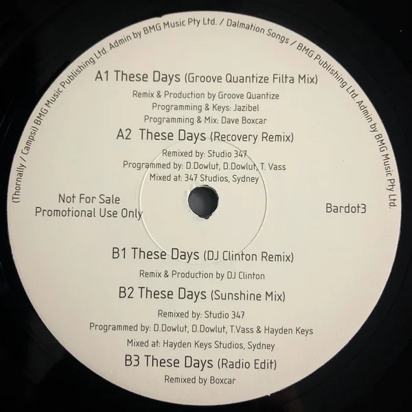 Album cover for These Days by Bardot (2)