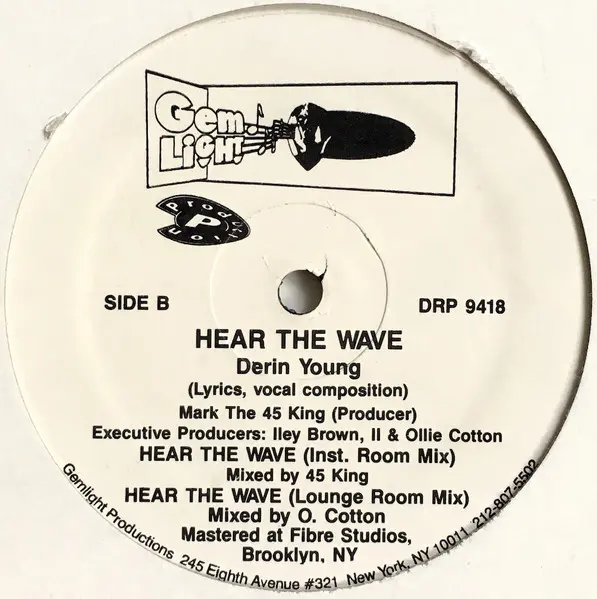 Derin Young - Hear The Wave, Hip Hop, Neo Soul, RnB/Swing, 1994 - Gem Light, US, Vinyl 1x 12"