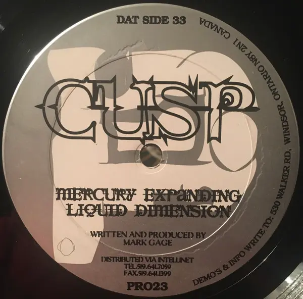 Cusp - Liquids And Metals, Electronic, Acid, Techno, 1994 - Probe Records, Canada, Vinyl 1x 12", 33 ⅓ RPM