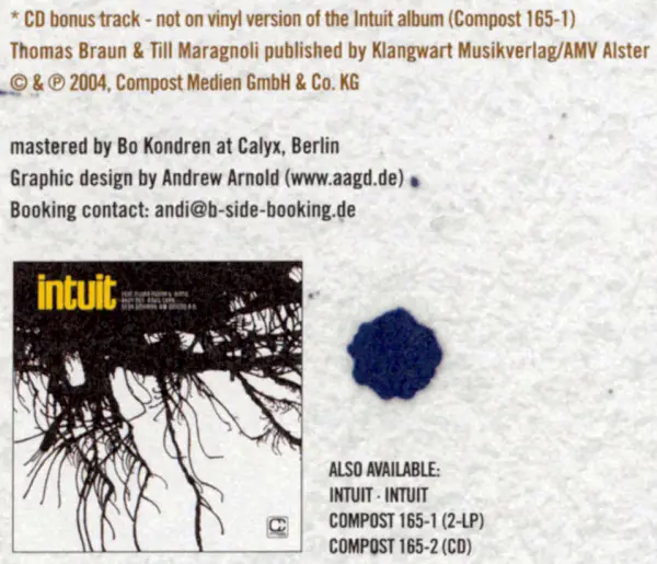 Intuit - Planet Birth, Electronic, Funk / Soul, Downtempo, Future Jazz, 2004 - Compost Records, Germany, Vinyl 1x 12", Maxi-S
