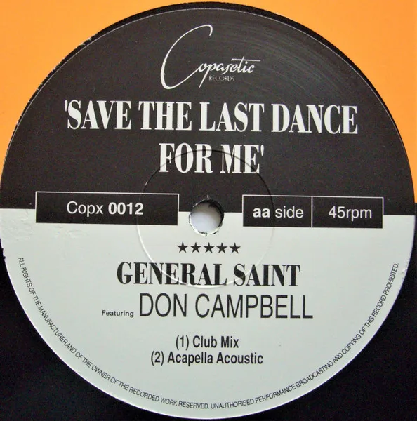 Album cover for Save The Last Dance For Me by General Saint Featuring Don Campbell