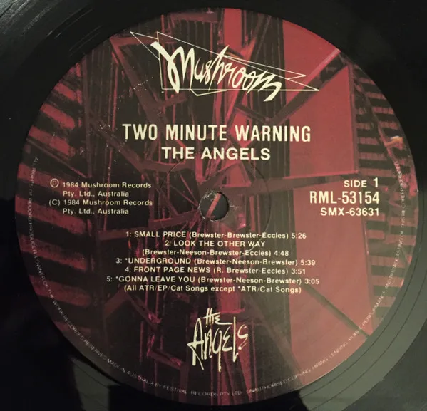 Album cover for Two Minute Warning by Angels, The