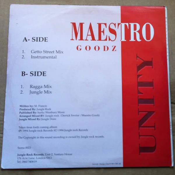 Album cover for Unity (Remixes) by Maestro Goods / Bounty Killer