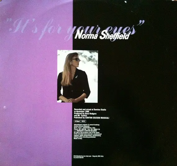 Norma Sheffield - It's For Your Eyes, Electronic, Eurobeat, Hi NRG, 1991 - A.Beat-C., Italy, Vinyl 1x 12", 45 RPM, Stereo