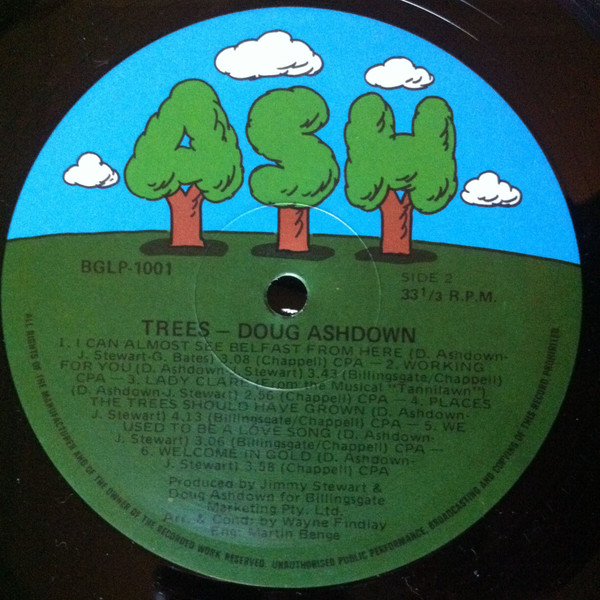 Doug Ashdown - Trees, Folk, World, & Country, Rock, Folk, 1977 - Ash Records (5), Australia, Vinyl 1x LP, Album, Stereo Gatef