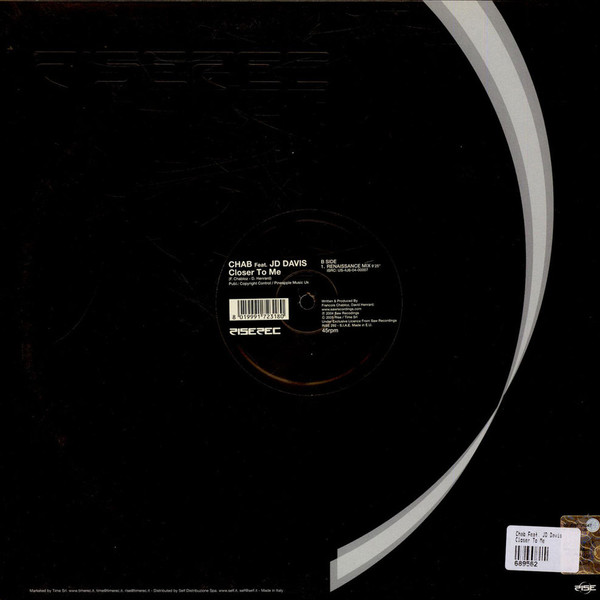 Chab Feat. JD Davis - Closer To Me, Electronic, House, Progressive House, 2005 - Rise, Italy, Vinyl 1x 12", 45 RPM