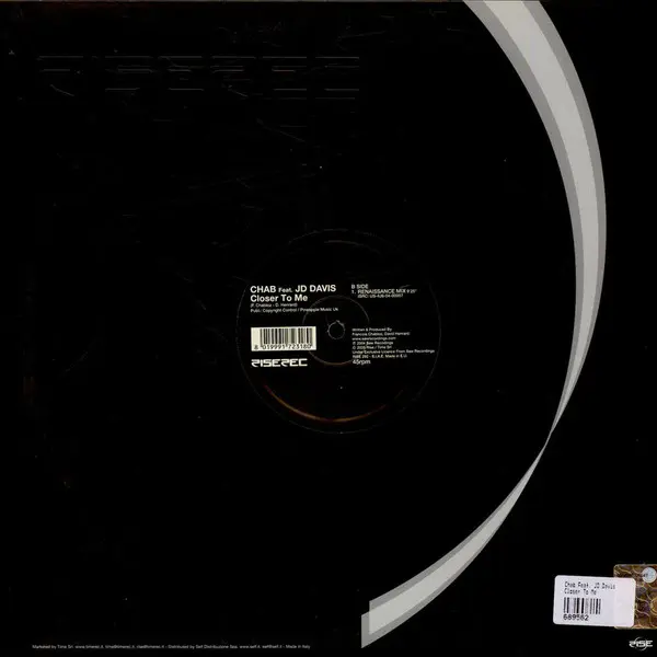 Chab Feat. JD Davis - Closer To Me, Electronic, House, Progressive House, 2005 - Rise, Italy, Vinyl 1x 12", 45 RPM