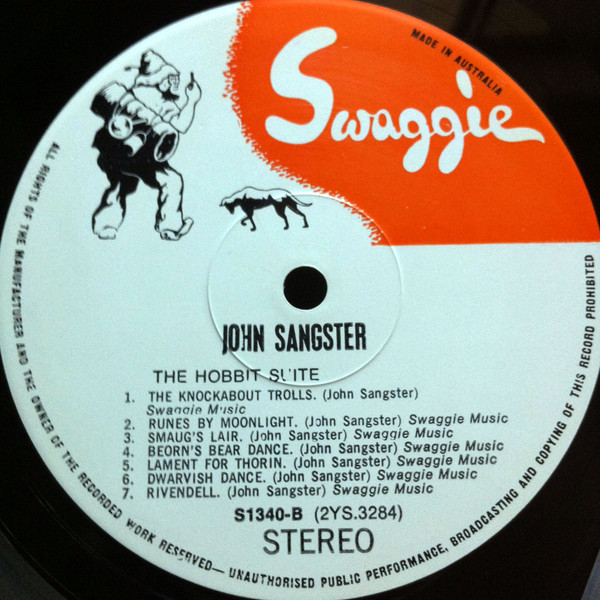 John Sangster - The Hobbit Suite, Jazz, 1973 - Swaggie Records, Australia, Vinyl 1x LP, Album, Stereo