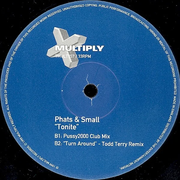 Album cover for Tonite by Phats & Small