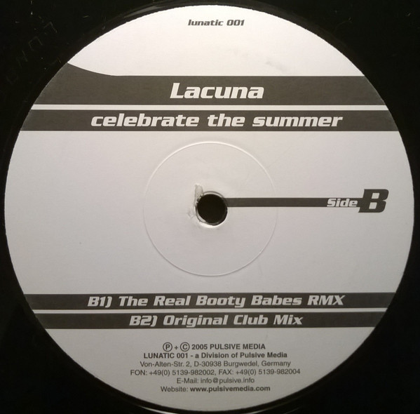 Lacuna - Celebrate The Summer, Electronic, Hands Up, Trance, 2005 - Lunatic, Germany, Vinyl 1x 12", 33 ⅓ RPM