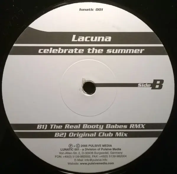 Lacuna - Celebrate The Summer, Electronic, Hands Up, Trance, 2005 - Lunatic, Germany, Vinyl 1x 12", 33 ⅓ RPM