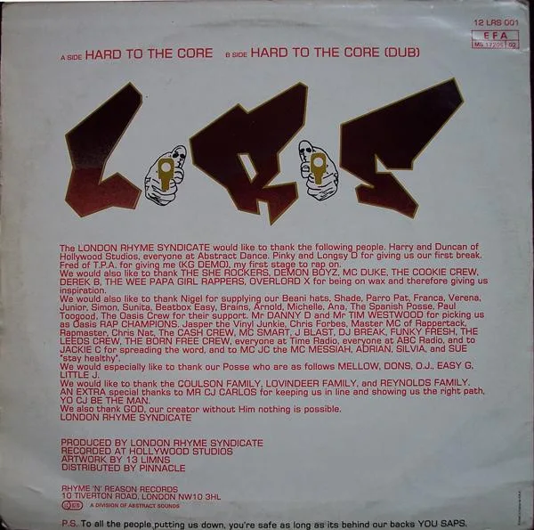 Album cover for Hard To The Core by London Rhyme Syndicate