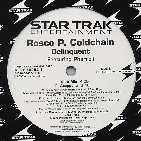 Album cover for Delinquent by Rosco P. Coldchain Featuring Pharrell Williams