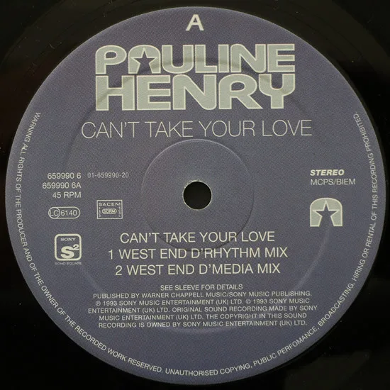 Album cover for Can't Take Your Love by Pauline Henry