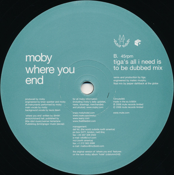 Moby - Slipping Away, Electronic, Electro House, House, Tech House, 2006 - Mute, UK, Vinyl 1x 12", Single, 45 RPM