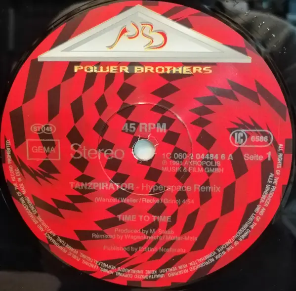 Time To Time - Tanzpirator (Hyperspace Remix), Electronic, Techno, 1991 - EMI Electrola, Germany, Vinyl 1x 12"