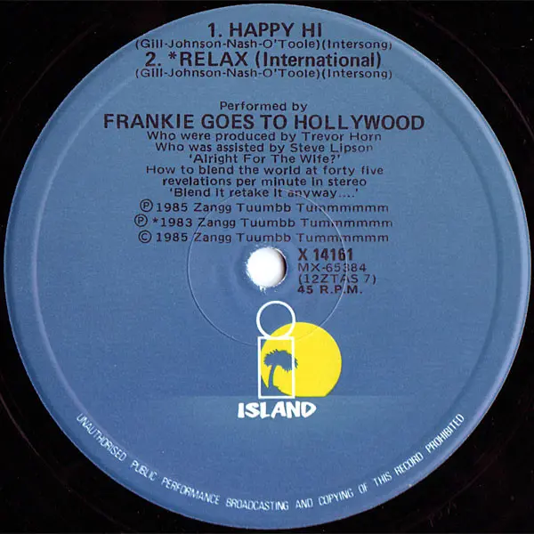 Frankie Goes To Hollywood - Welcome To The Pleasuredome, Electronic, Rock, Pop Rock, Synth-pop, 1985 - Island Records, ZTT, A