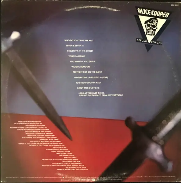 Alice Cooper (2) - Special Forces, Rock, 1981 - Warner Bros. Records, Australia, Vinyl 1x LP, Album