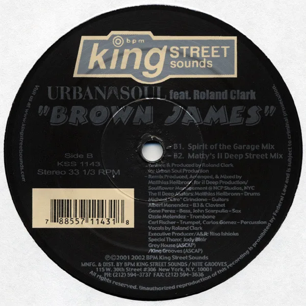 Album cover for Brown James (Matthias Heilbronn Remixes) by Urban Soul Feat. Roland Clark