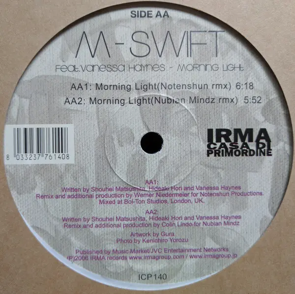 M-Swift Feat. Vanessa Haynes - Morning Light, Electronic, Garage House, House, 2006 - Irma CasaDiPrimordine, Italy, Vinyl 1x 
