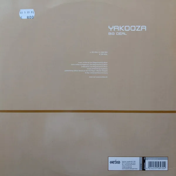 Album cover for Big Deal by Yakooza