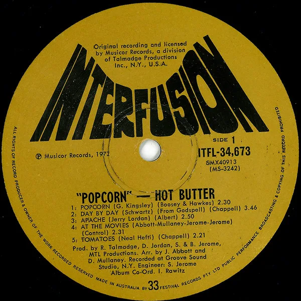 Album cover for Popcorn by Hot Butter