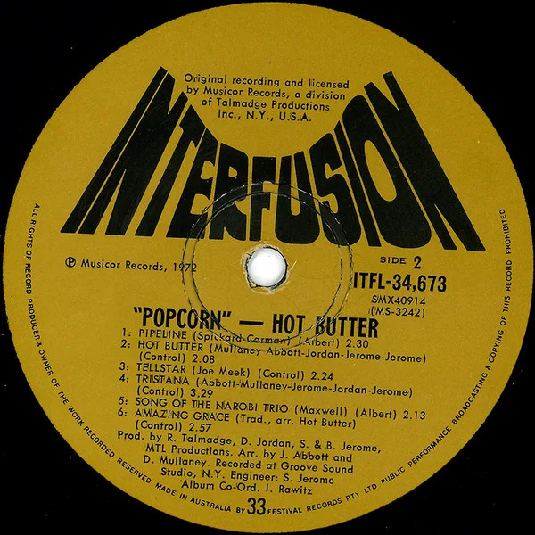 Album cover for Popcorn by Hot Butter