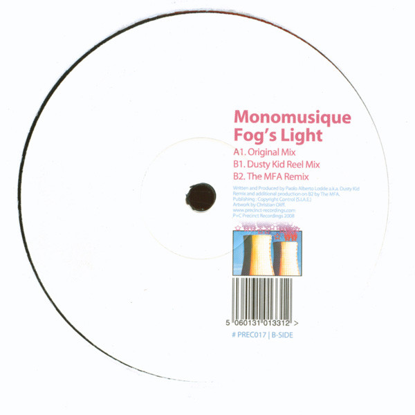 Monomusique - Fog's Light, Electronic, Progressive House, Tech House, 2008 - Precinct Recordings, UK, Vinyl 1x 12"