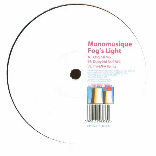 Monomusique - Fog's Light, Electronic, Progressive House, Tech House, 2008 - Precinct Recordings, UK, Vinyl 1x 12"