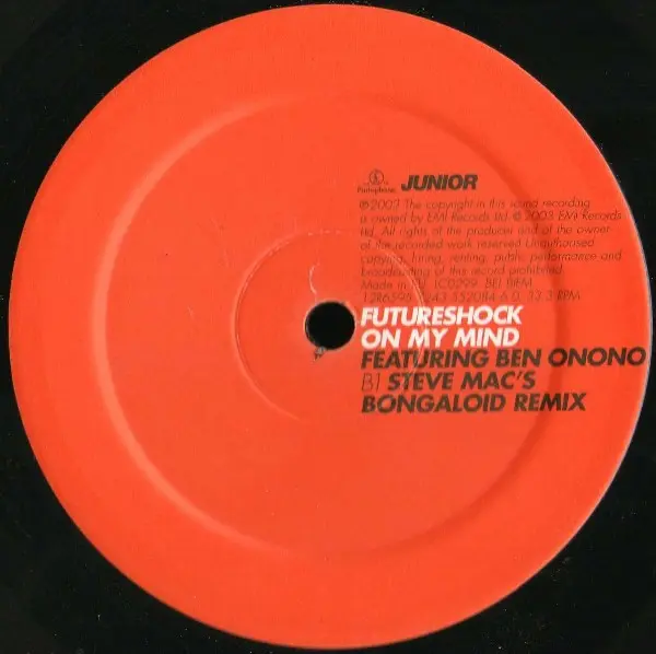 Futureshock Featuring Ben Onono - On My Mind, Electronic, Progressive House, Progressive Trance, 2003 - Junior (5), Parlophon