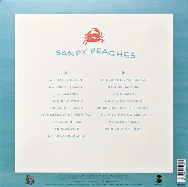Smuv - Sandy Beaches, Hip Hop, Instrumental, 2019 - Vinyl Digital, Germany, Vinyl 1x LP, Album, Limited Edition Mint Green
