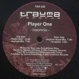 Album cover for Insomnia by Player One (2)