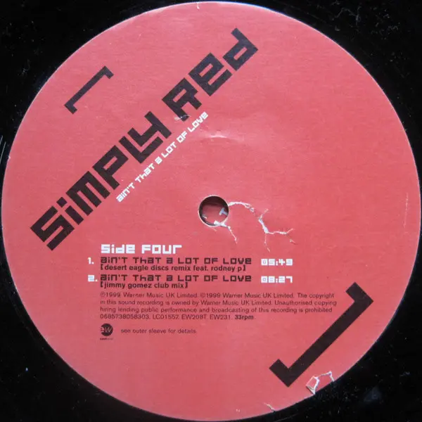 Simply Red - Ain't That A Lot Of Love, Electronic, House, 1999 - EastWest, UK, Vinyl 2x 12"