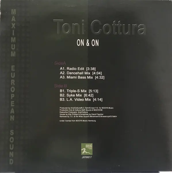 Album cover for On & On by Toni Cottura