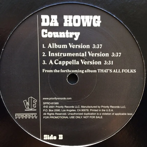 Album cover for Country by Da Howg