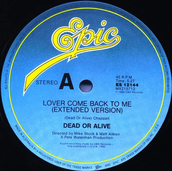 Album cover for Lover Come Back To Me by Dead Or Alive