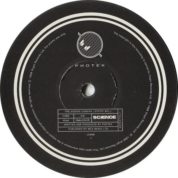 Photek - The Hidden Camera, Electronic, Downtempo, Drum n Bass, Jungle, 1996 - Science, UK, Vinyl 2x 12", 45 RPM, Promo
