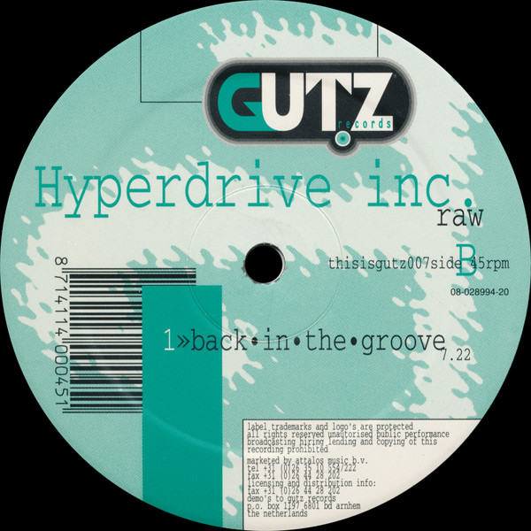 Hyperdrive Inc. - Raw, Electronic, Tech House, 1998 - Gutz Records, Netherlands, Vinyl 1x 12"