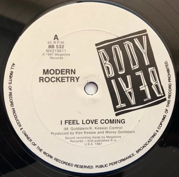 Modern Rocketry - I Feel Love Coming, Electronic, Hi NRG, Synth-pop, 1987 - Body Beat, Australia, Vinyl 1x 12", Maxi-Single, 