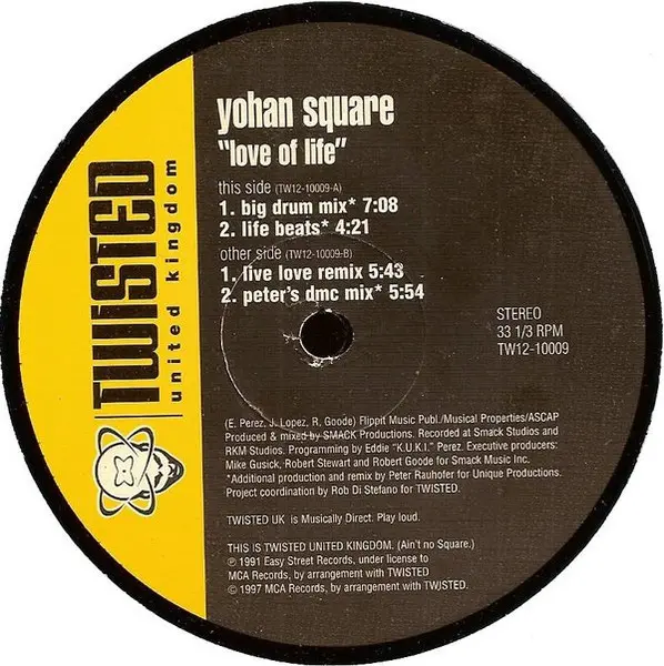 Yohan Square - Love Of Life, Electronic, House, 1997 - Twisted United Kingdom, UK, Vinyl 1x 12", 33 ⅓ RPM
