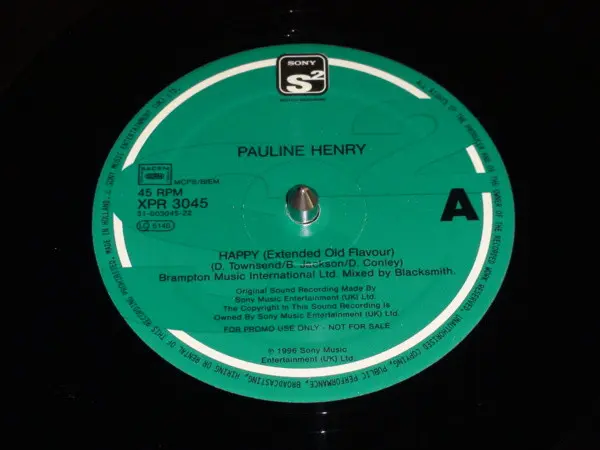 Pauline Henry - Happy, Electronic, Acid Jazz, Downtempo, 1996 - Sony Soho Square, UK, Vinyl 1x 12", Promo