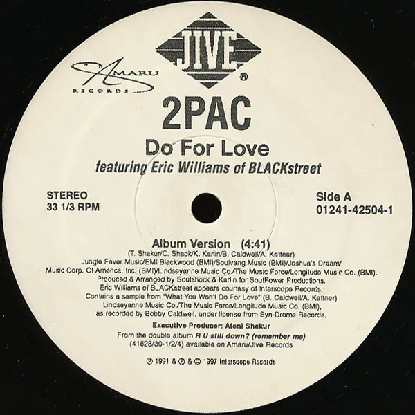 Album cover for Do For Love by 2Pac Featuring Eric Williams