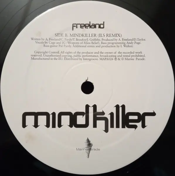 Adam Freeland - Mindkiller, Electronic, Breakbeat, 2004 - Marine Parade, UK, Vinyl 1x 12", 45 RPM